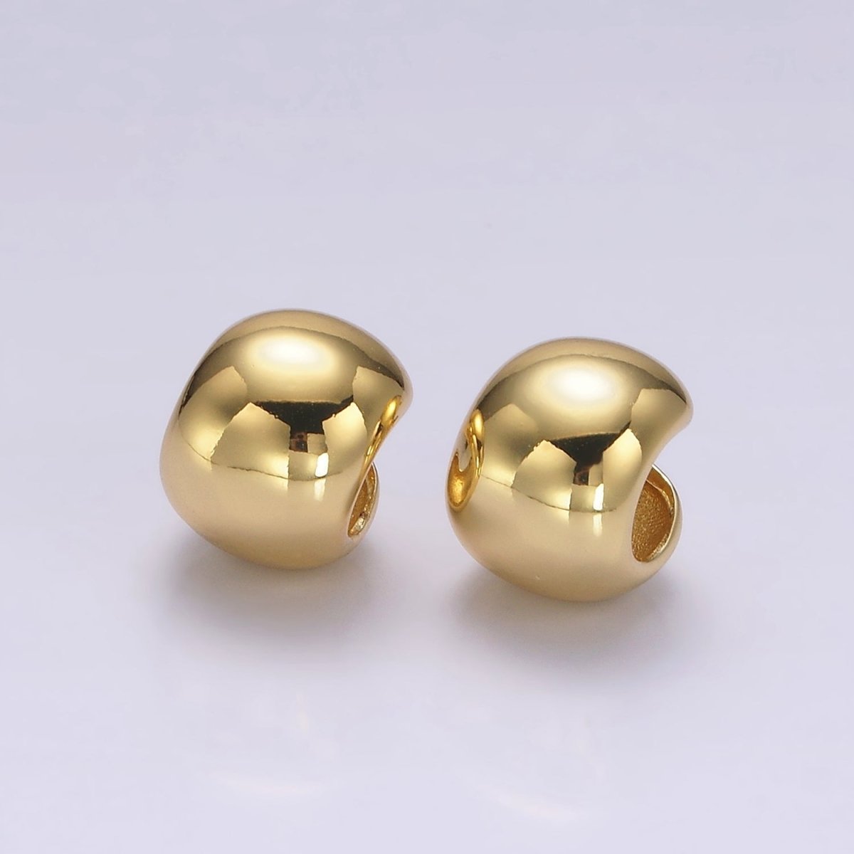 14K Gold Filled 8.7mm Wide Rounded Modern 1 Pair Ear Cuff Earrings | AI153 - DLUXCA