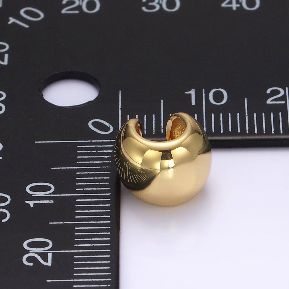 14K Gold Filled 8.7mm Wide Rounded Modern 1 Pair Ear Cuff Earrings | AI153 - DLUXCA