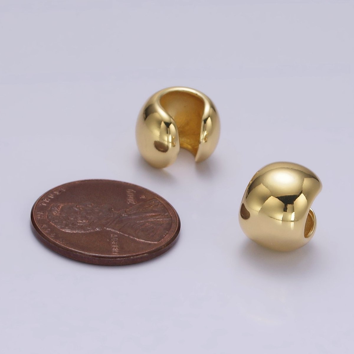 14K Gold Filled 8.7mm Wide Rounded Modern 1 Pair Ear Cuff Earrings | AI153 - DLUXCA