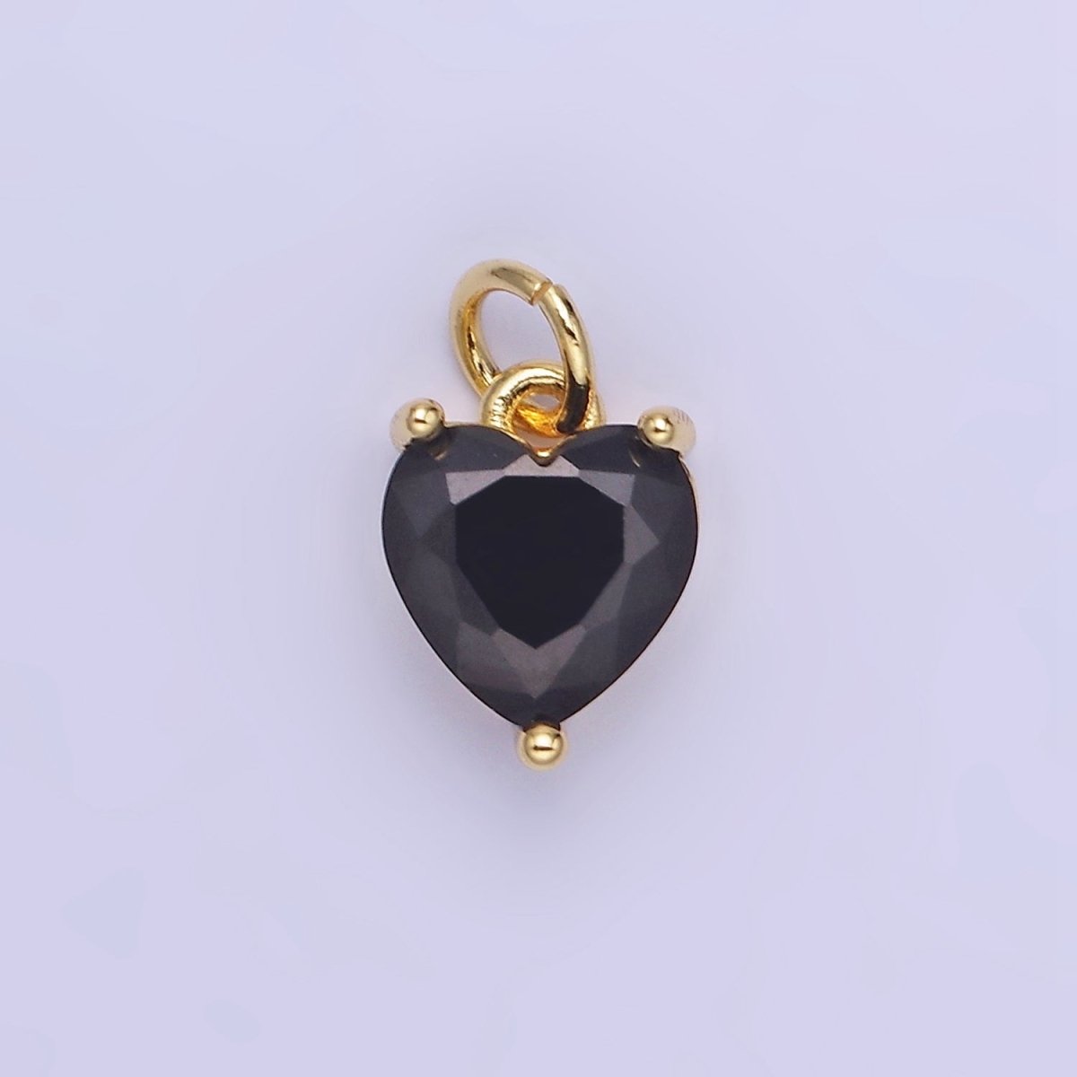 14K Gold Filled 8mm CZ Cubic Zirconia Heart Charm in Gold & Silver | W566 - W581 - DLUXCA