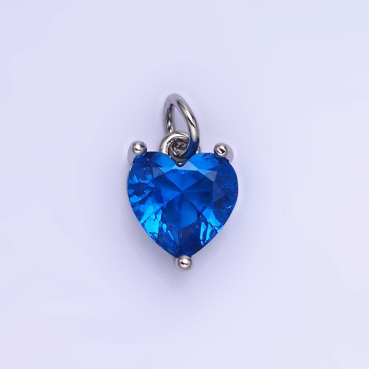 14K Gold Filled 8mm CZ Cubic Zirconia Heart Charm in Gold & Silver | W566 - W581 - DLUXCA