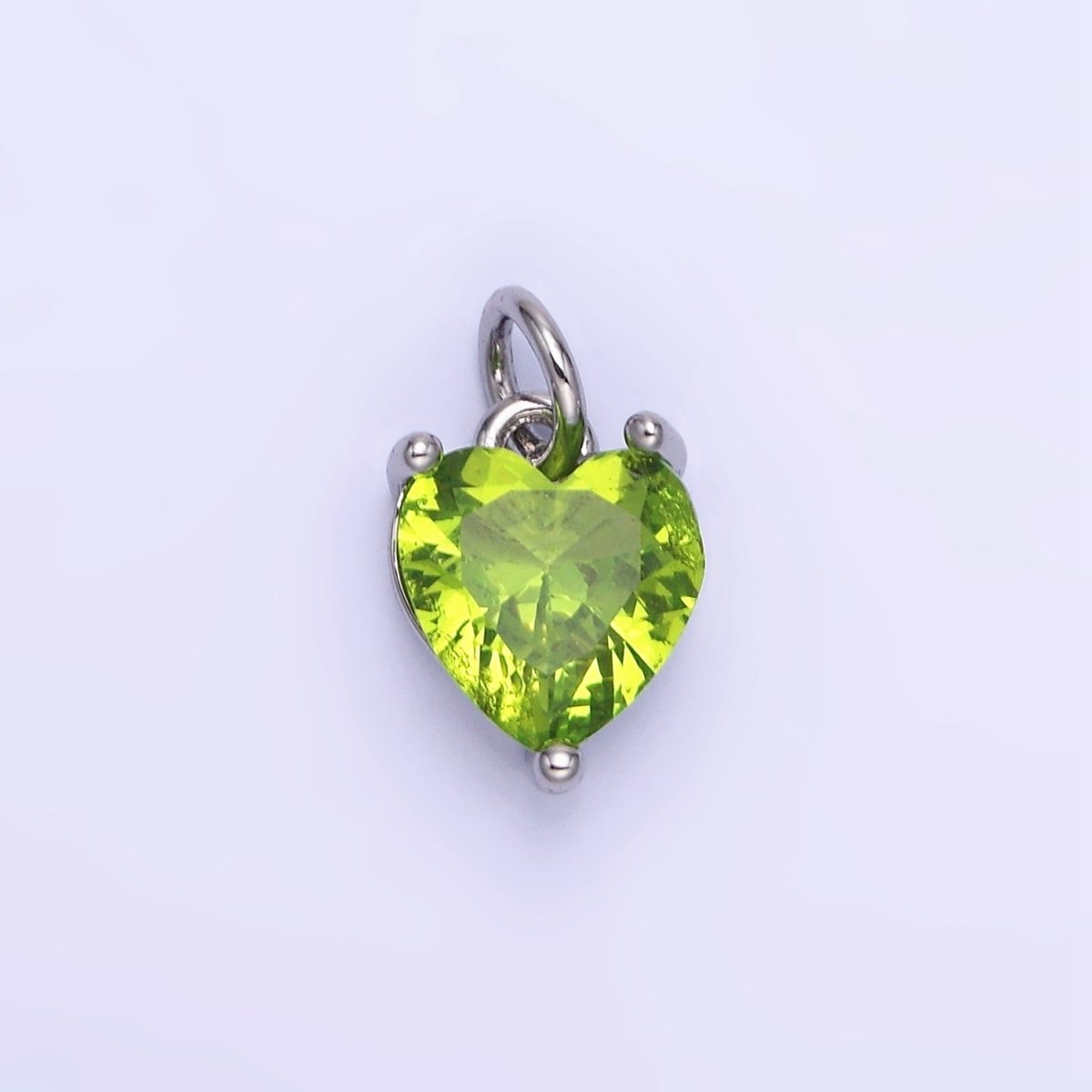 14K Gold Filled 8mm CZ Cubic Zirconia Heart Charm in Gold & Silver | W566 - W581 - DLUXCA