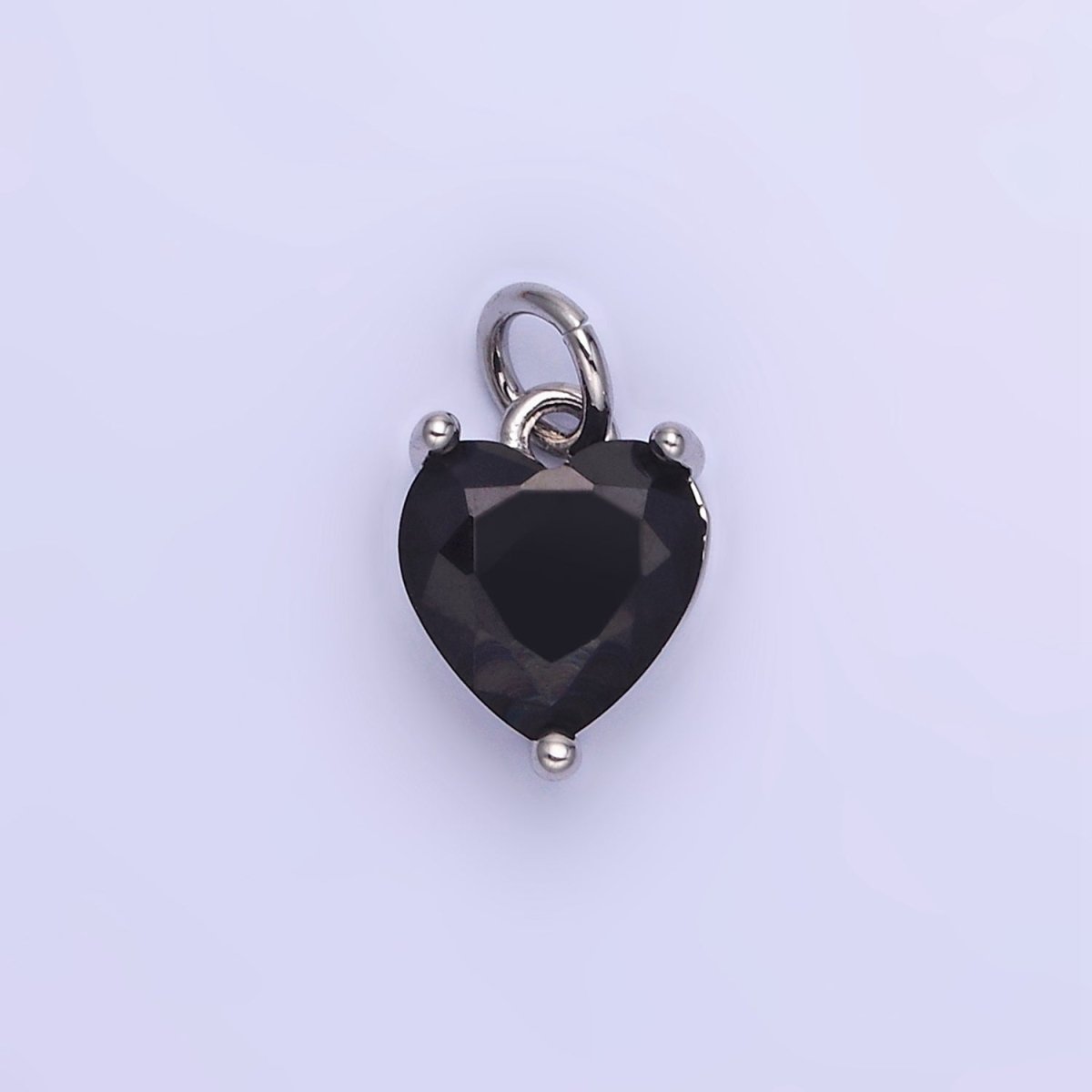 14K Gold Filled 8mm CZ Cubic Zirconia Heart Charm in Gold & Silver | W566 - W581 - DLUXCA