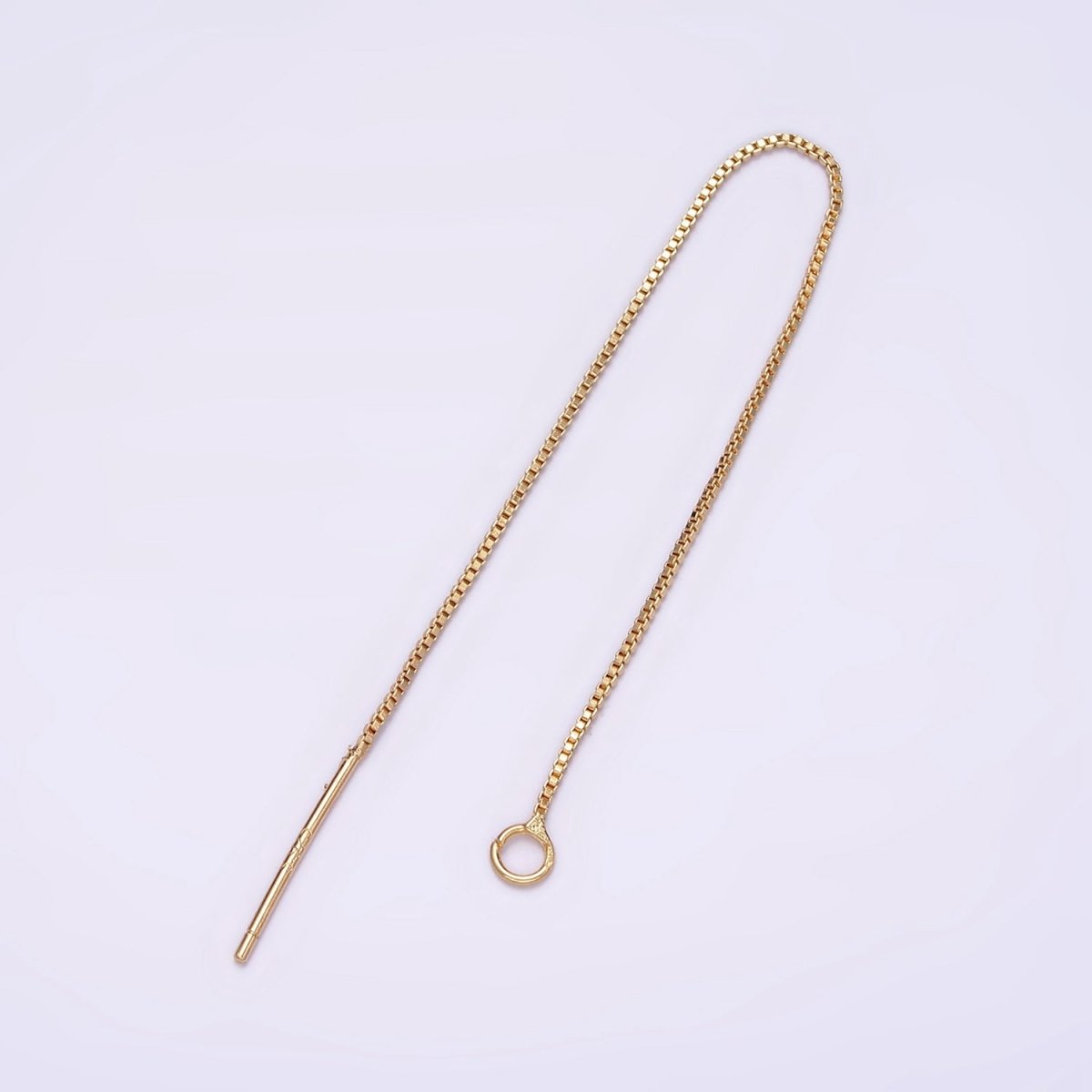 14K Gold Filled 90mm Box Chain Threader Earrings Jewelry Making Findings Supply | Z-505 - DLUXCA