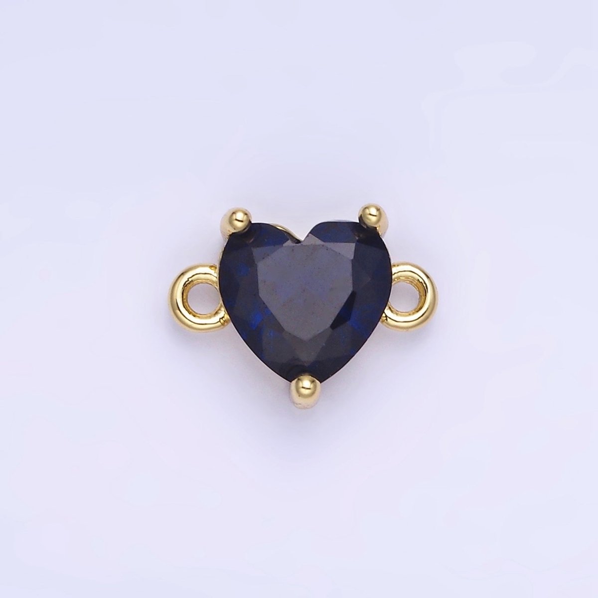 14K Gold Filled 9mm CZ Cubic Zirconia Heart Connector | G324 - DLUXCA