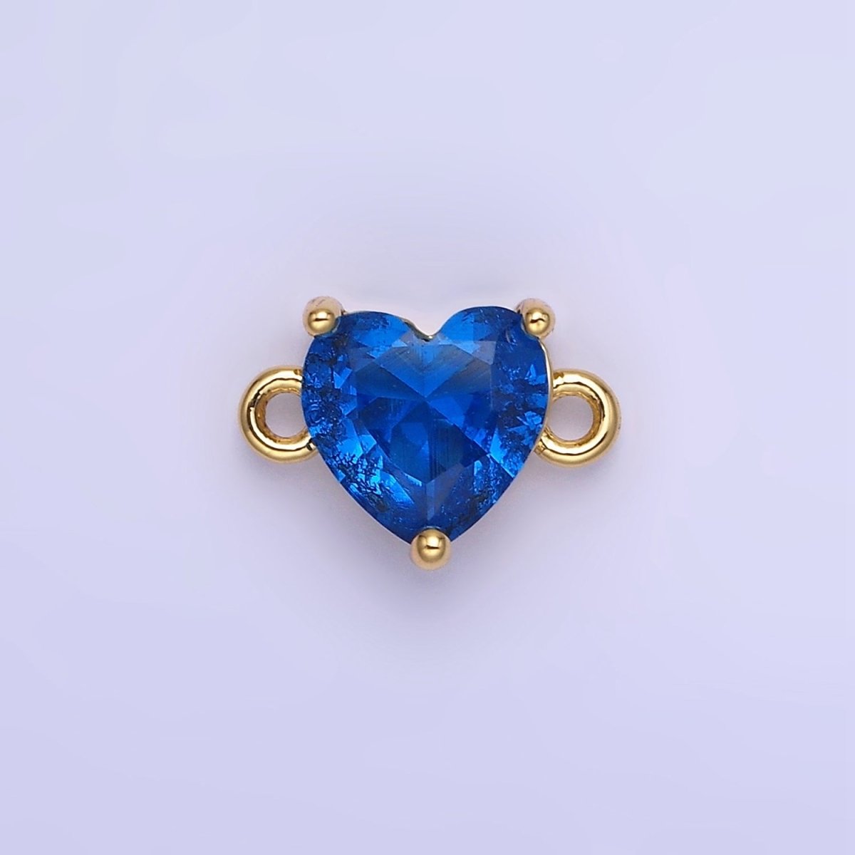 14K Gold Filled 9mm CZ Cubic Zirconia Heart Connector | G324 - DLUXCA