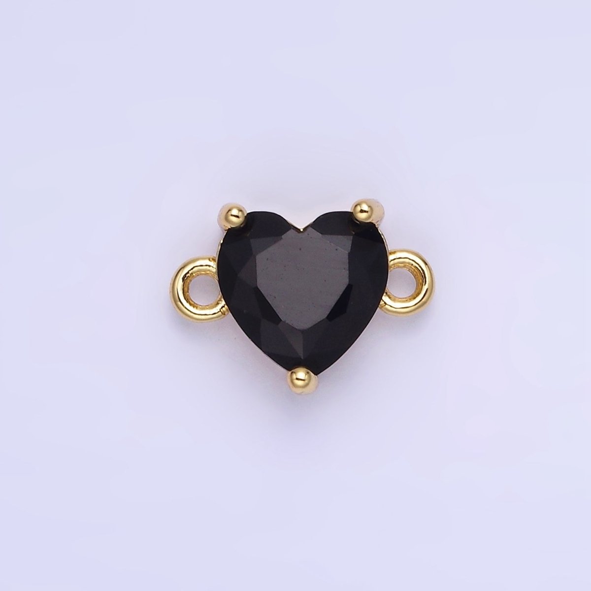 14K Gold Filled 9mm CZ Cubic Zirconia Heart Connector | G324 - DLUXCA