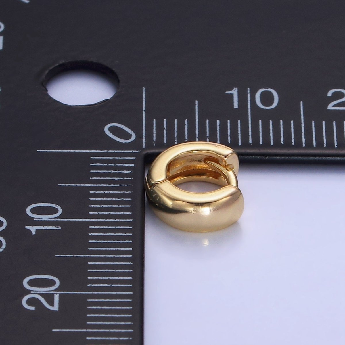 14K Gold Filled 9mm Wide Minimalist Cartilage Huggie Earrings | AB1333 - DLUXCA