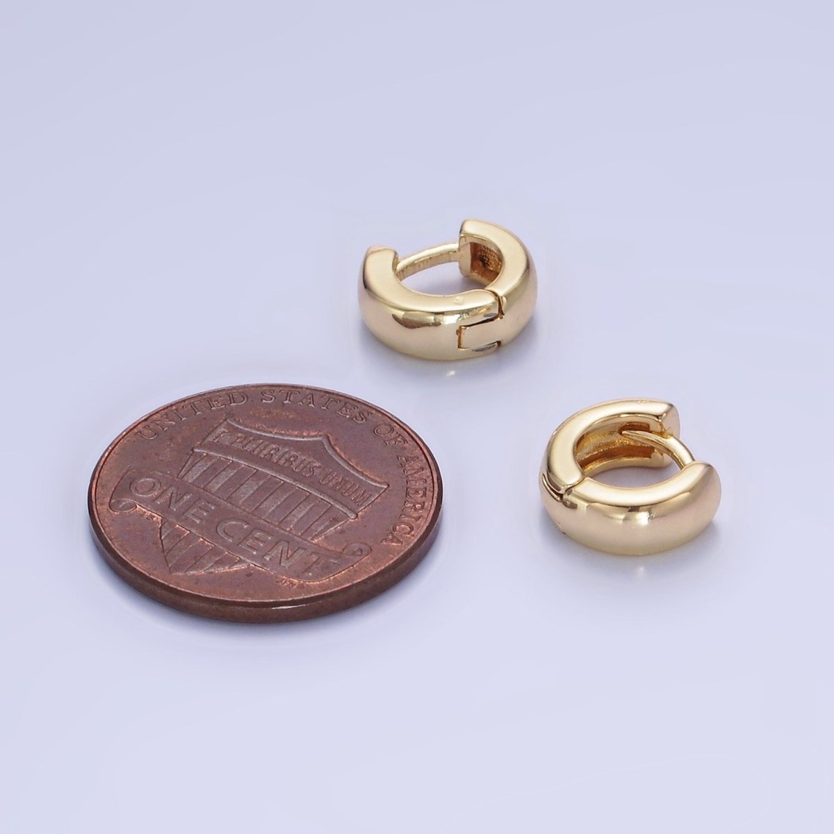 14K Gold Filled 9mm Wide Minimalist Cartilage Huggie Earrings | AB1333 - DLUXCA
