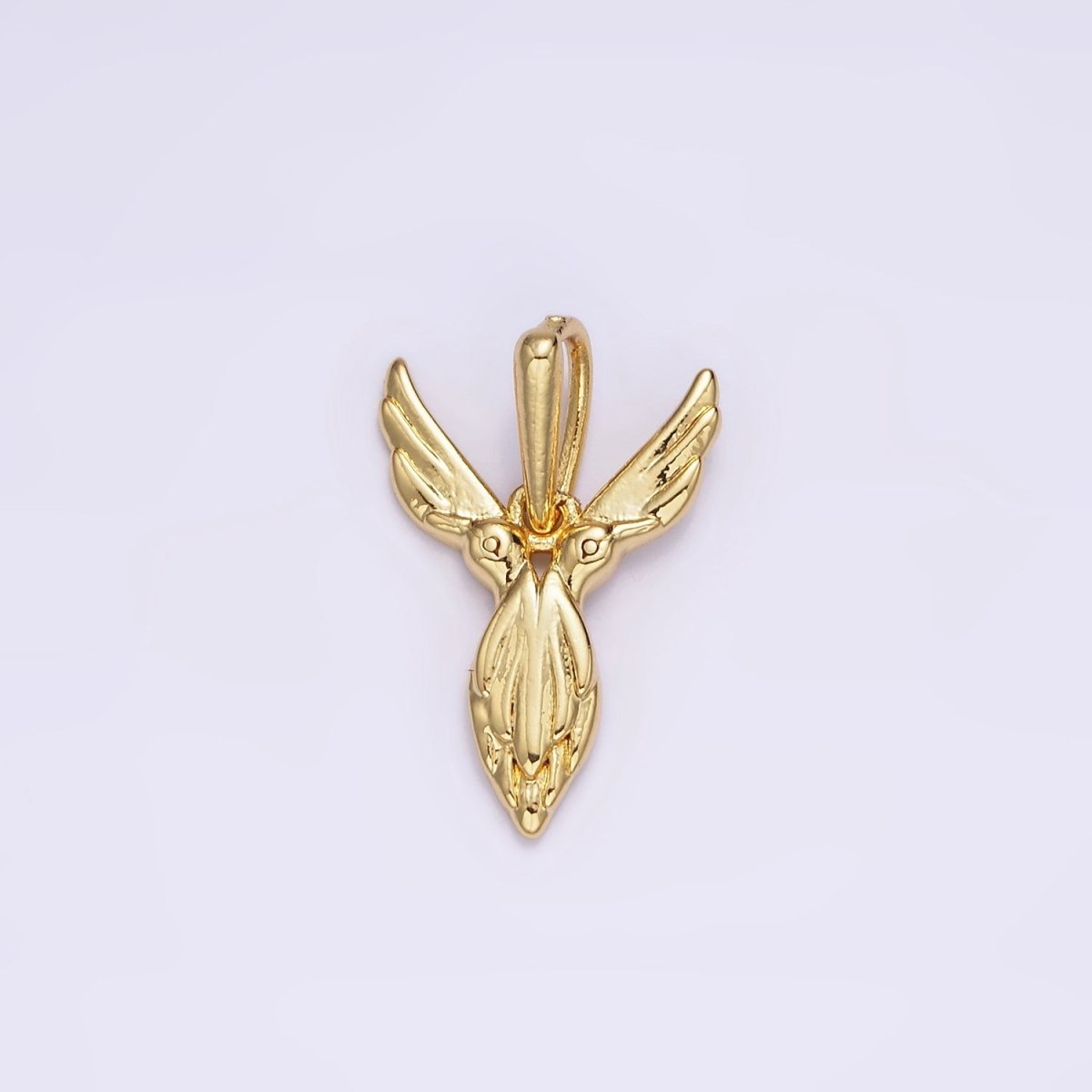 14K Gold Filled A-Z Initial Letter Angel Wings Inspired Charm Personalized Alphabet Pendant | A963~A988 - DLUXCA