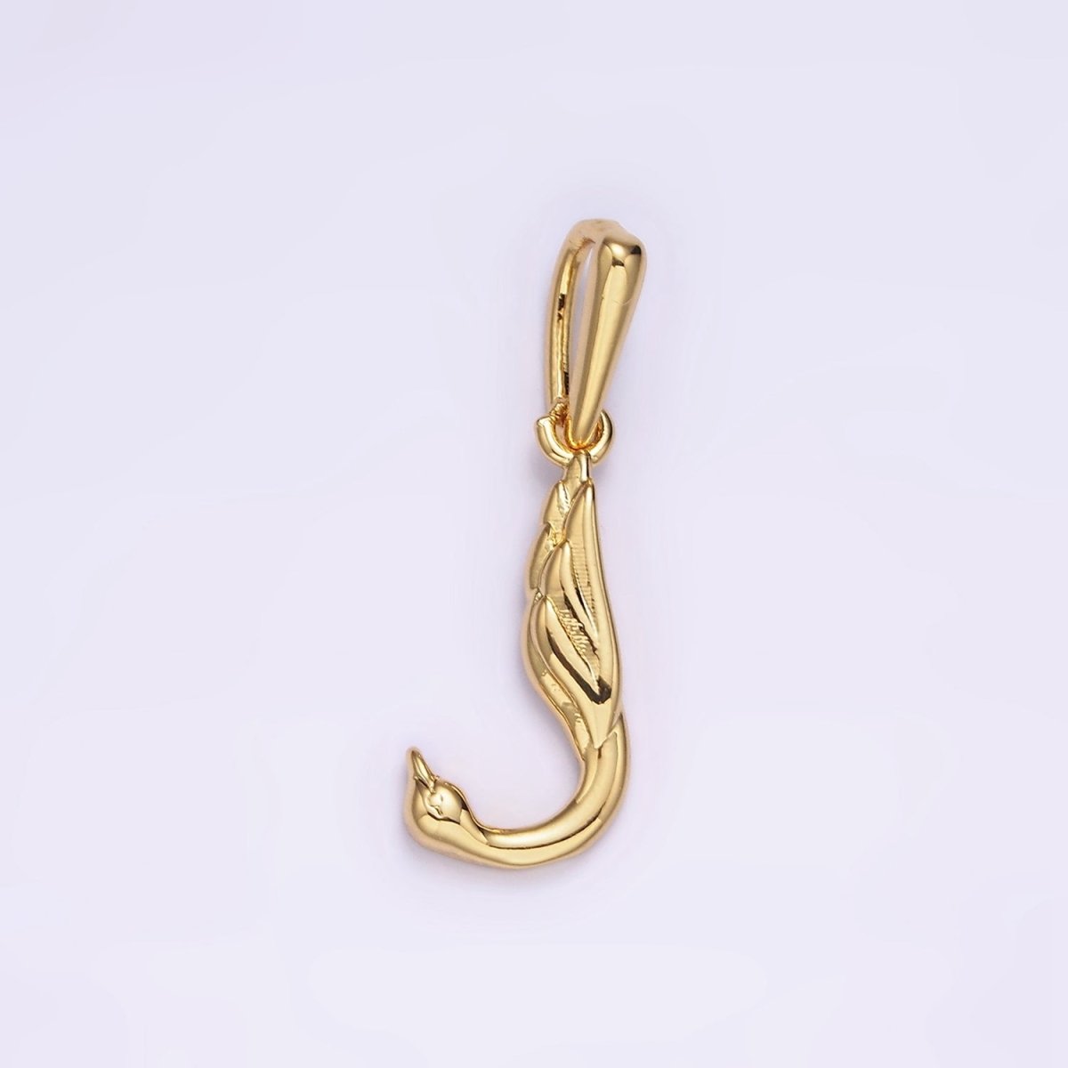 14K Gold Filled A-Z Initial Letter Angel Wings Inspired Charm Personalized Alphabet Pendant | A963~A988 - DLUXCA