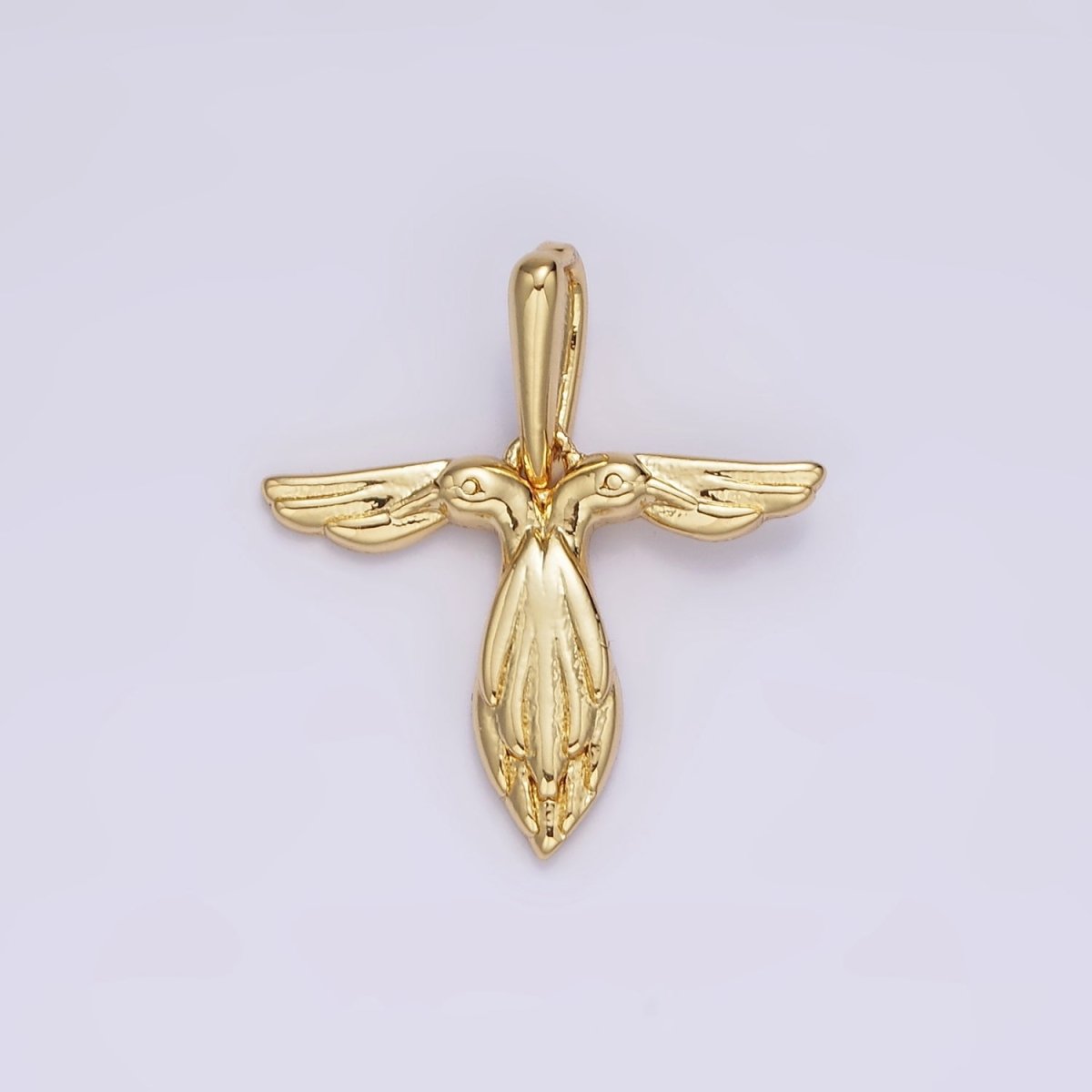 14K Gold Filled A-Z Initial Letter Angel Wings Inspired Charm Personalized Alphabet Pendant | A963~A988 - DLUXCA