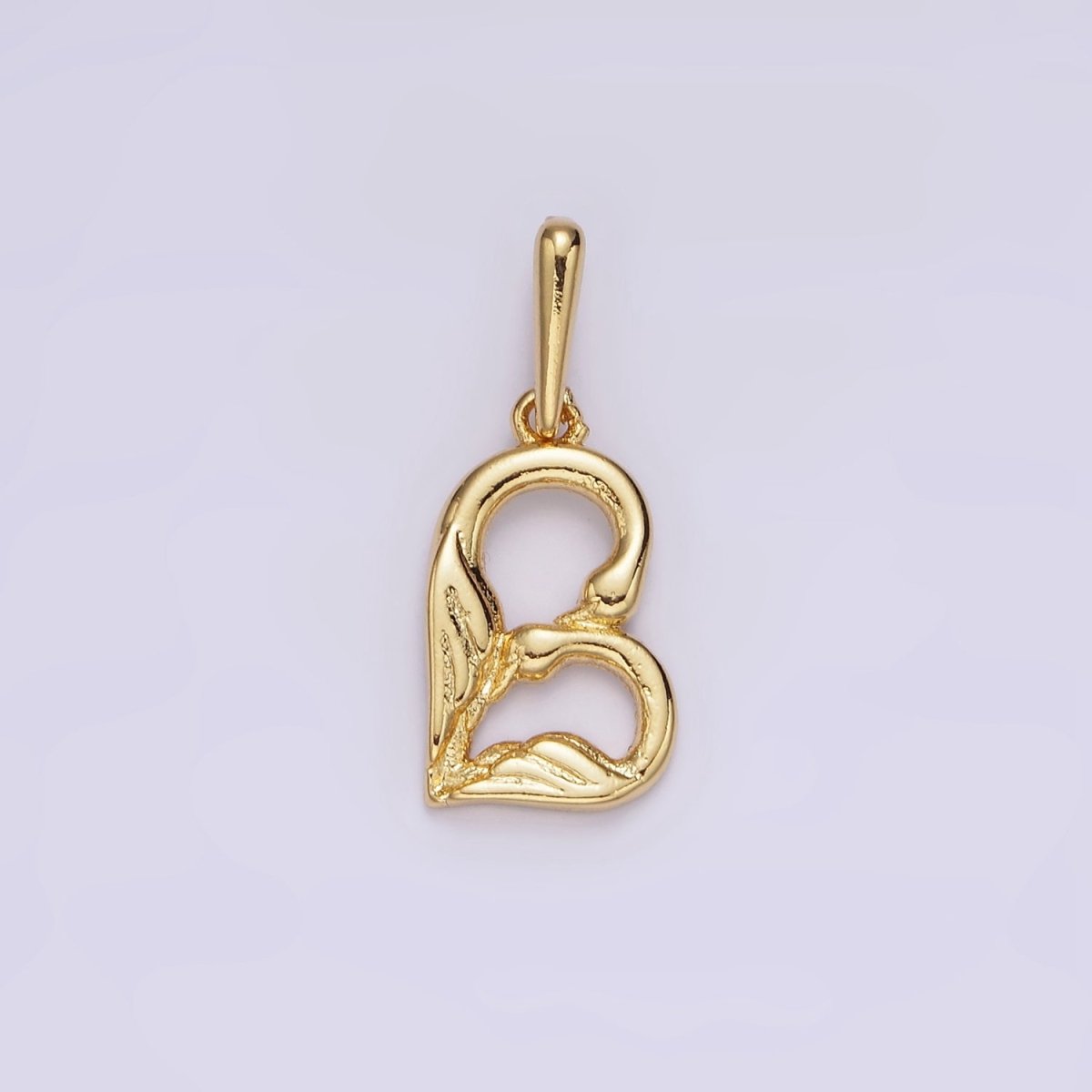 14K Gold Filled A-Z Initial Letter Angel Wings Inspired Charm Personalized Alphabet Pendant | A963~A988 - DLUXCA