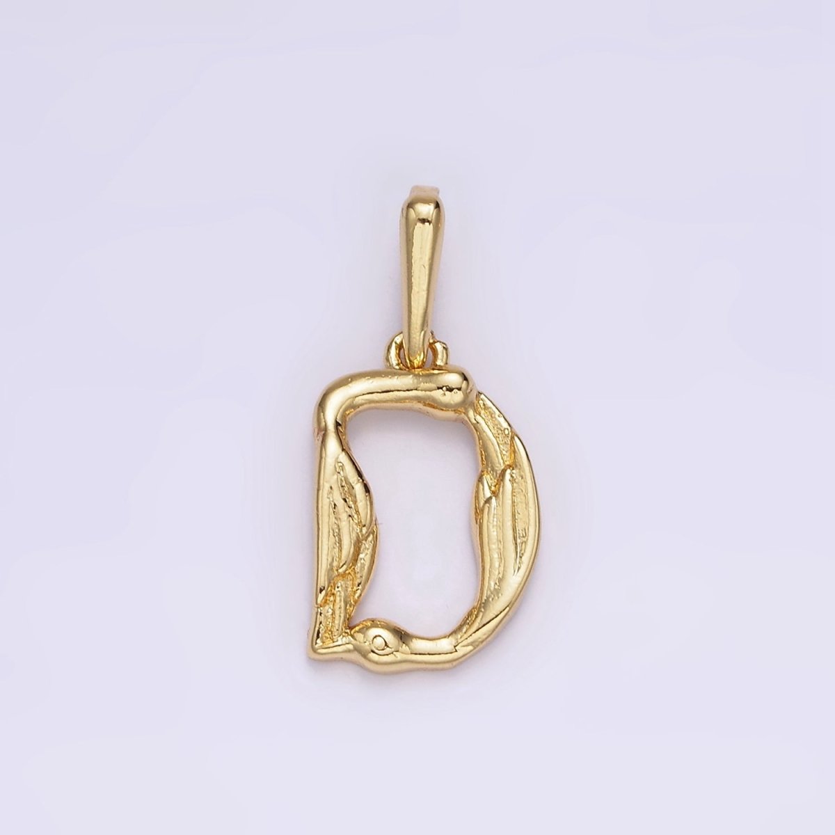 14K Gold Filled A-Z Initial Letter Angel Wings Inspired Charm Personalized Alphabet Pendant | A963~A988 - DLUXCA