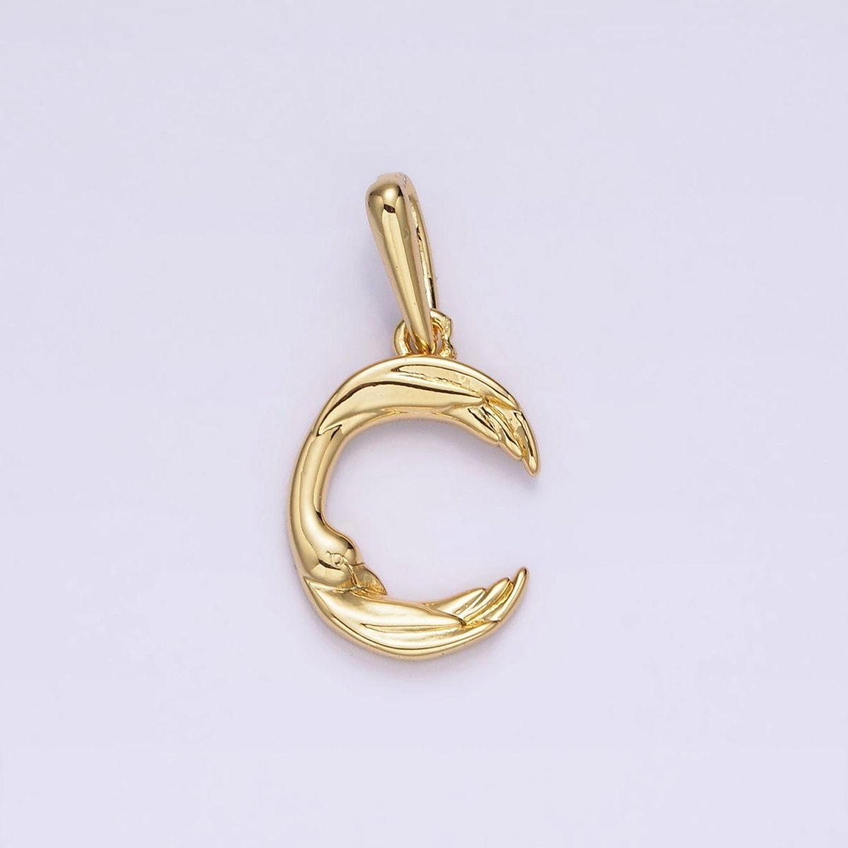 14K Gold Filled A-Z Initial Letter Angel Wings Inspired Charm Personalized Alphabet Pendant | A963~A988 - DLUXCA