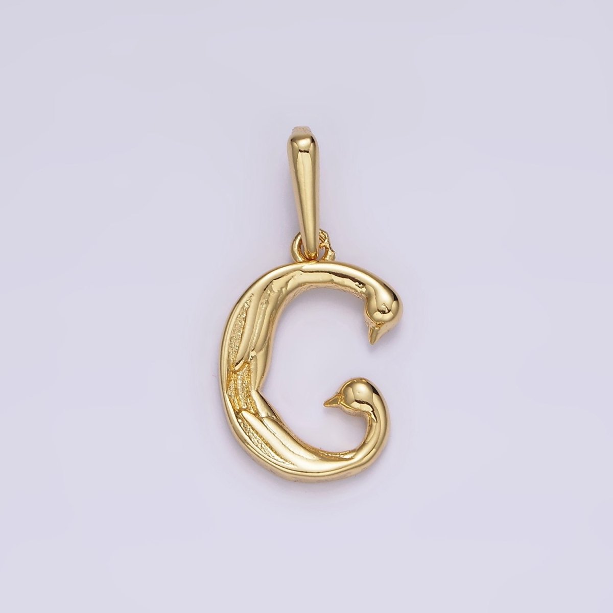 14K Gold Filled A-Z Initial Letter Angel Wings Inspired Charm Personalized Alphabet Pendant | A963~A988 - DLUXCA
