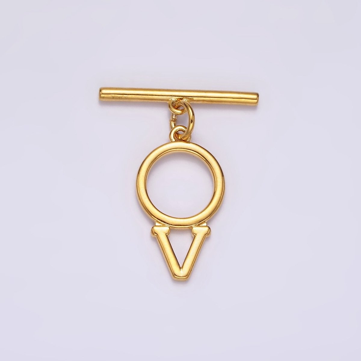 14K Gold Filled A-Z Initial Letter Toggle Clasps Closure Personalized Jewelry Making Findings Supply OT Clasp | A1325 - A1350 - DLUXCA