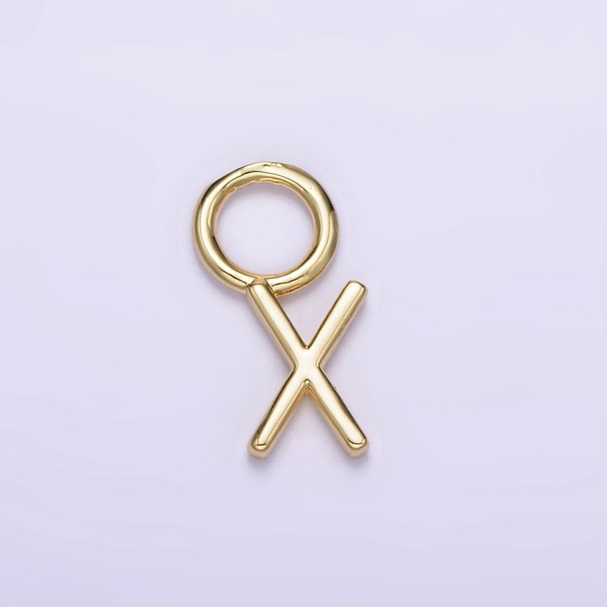14K Gold Filled A-Z Initial Letters Rounded Bail Personalized Earring Charm | A989 - A1001 - DLUXCA