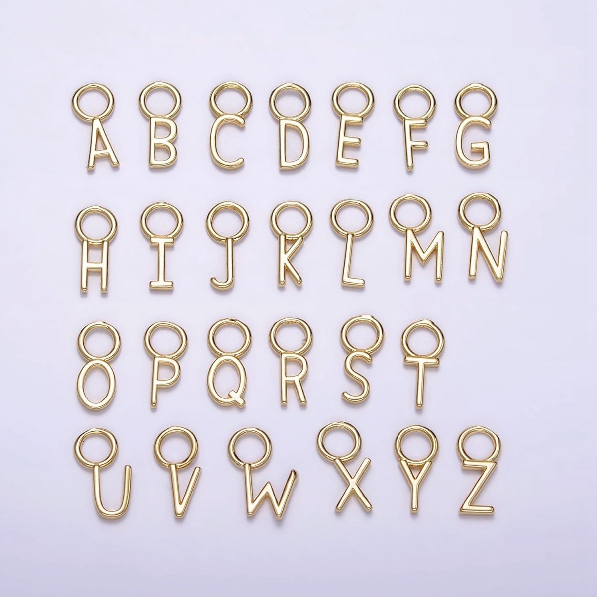 14K Gold Filled A-Z Initial Letters Rounded Bail Personalized Earring Charm | A989 - A1001 - DLUXCA