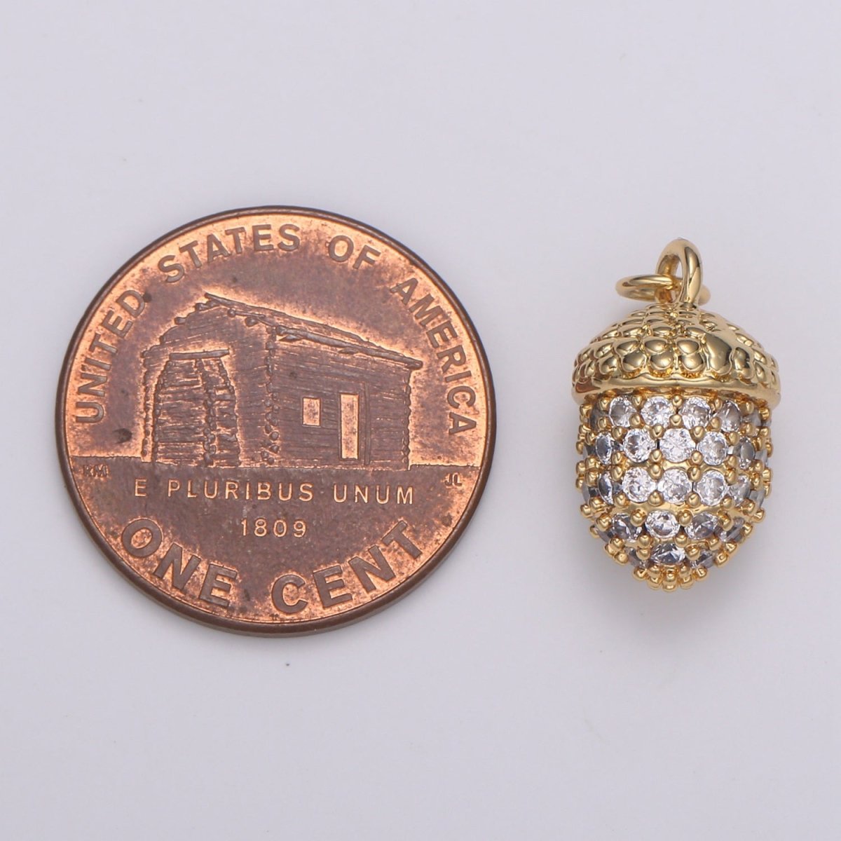 14K Gold Filled Acorn Charm for Minimalist Necklace Jewelry Making supply Micro Pave Acorn Pendant for Bracelet Earring E-185 - DLUXCA