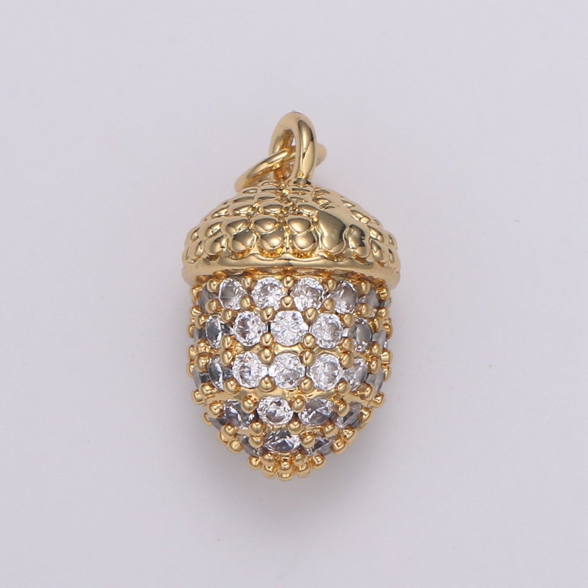 14K Gold Filled Acorn Charm for Minimalist Necklace Jewelry Making supply Micro Pave Acorn Pendant for Bracelet Earring E-185 - DLUXCA