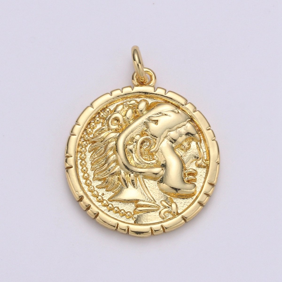 14k Gold Filled Alexander the Great Greek Warrior Coin Medallion
