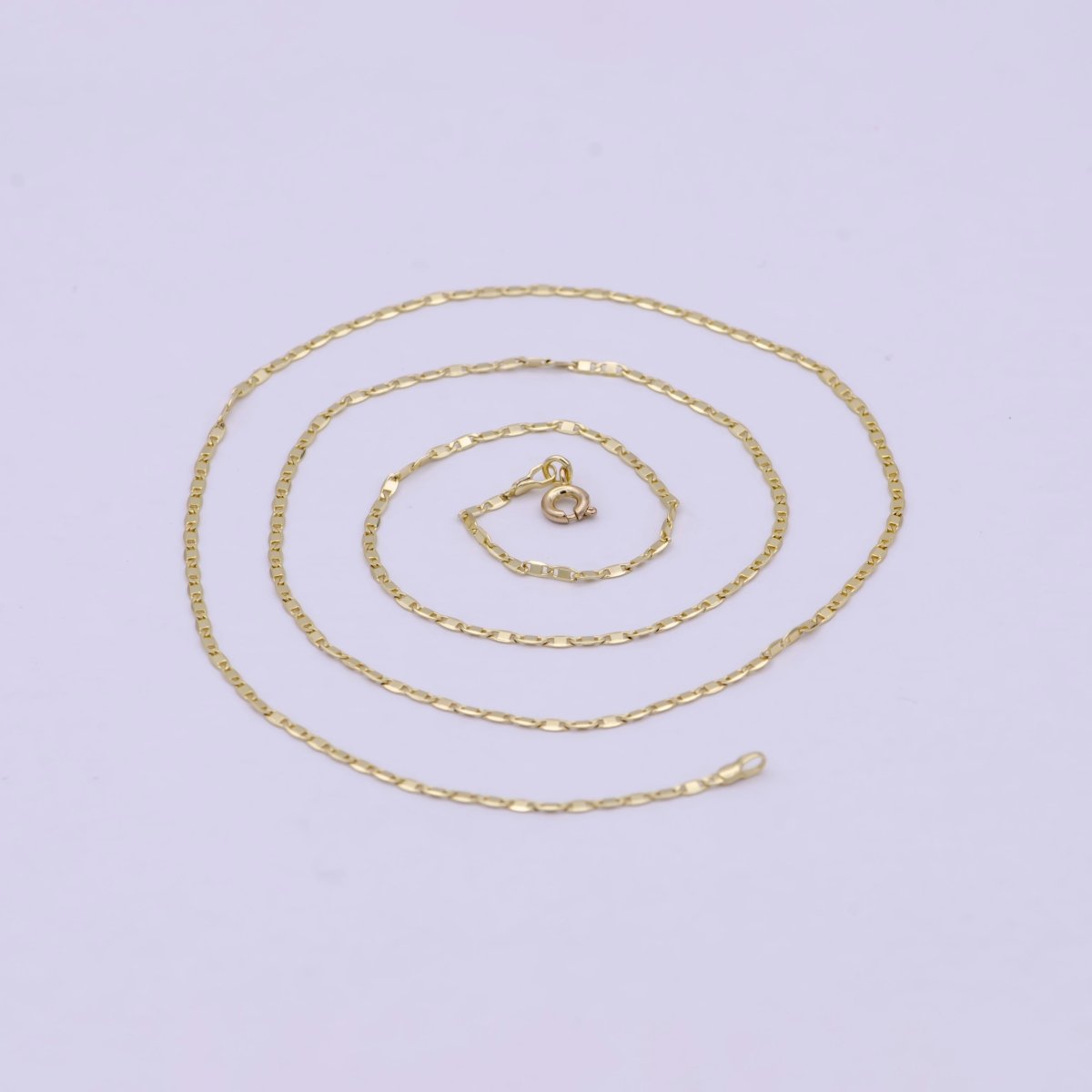 14K Gold Filled Anchor Chain, Dainty 1.6mm in Width, Layering 24 Inch Anchor Finished Chain with Spring Ring | WA-619 Clearance Pricing - DLUXCA