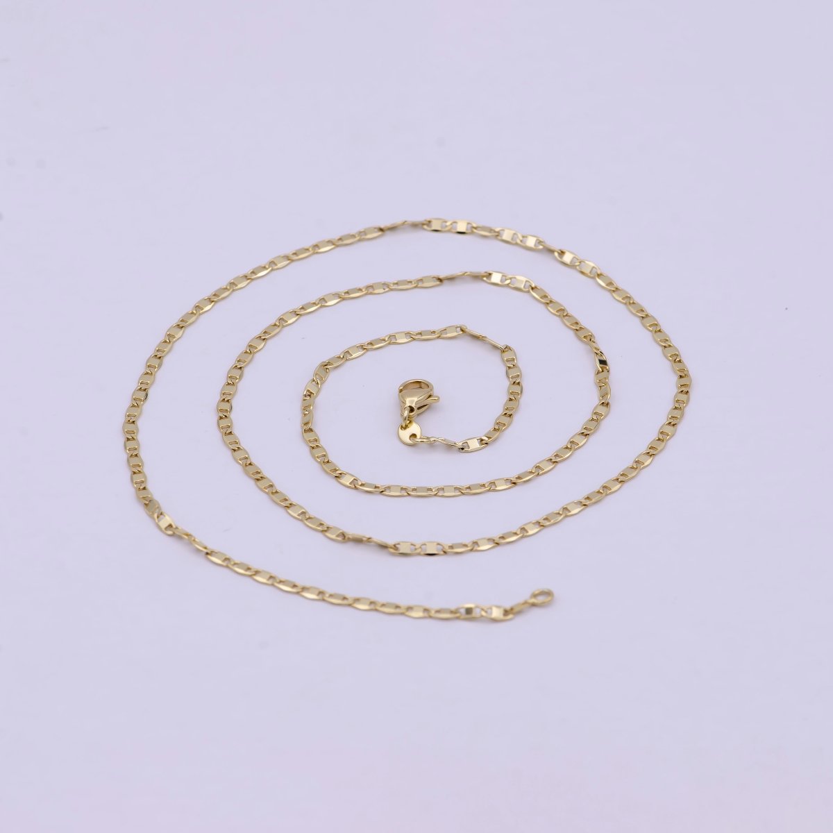 14K Gold Filled Anchor Necklace, Dainty 2.3mm Layering 23.5 Inch Finished Chain with Lobster Clasps | WA-620 Clearance Pricing - DLUXCA