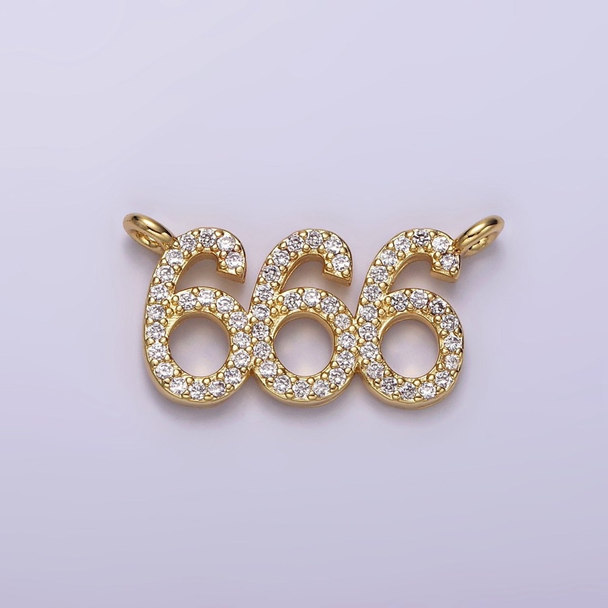 14K Gold Filled Angel Number Numerology Micro Paved CZ Script Connector | G184 - G192 - DLUXCA