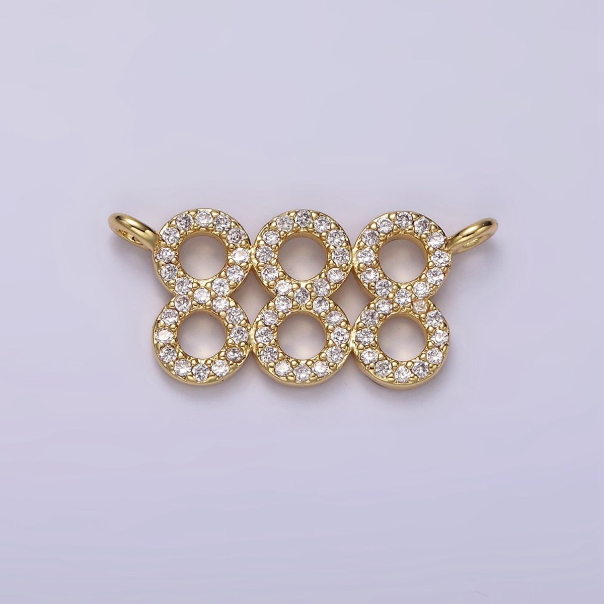 14K Gold Filled Angel Number Numerology Micro Paved CZ Script Connector | G184 - G192 - DLUXCA