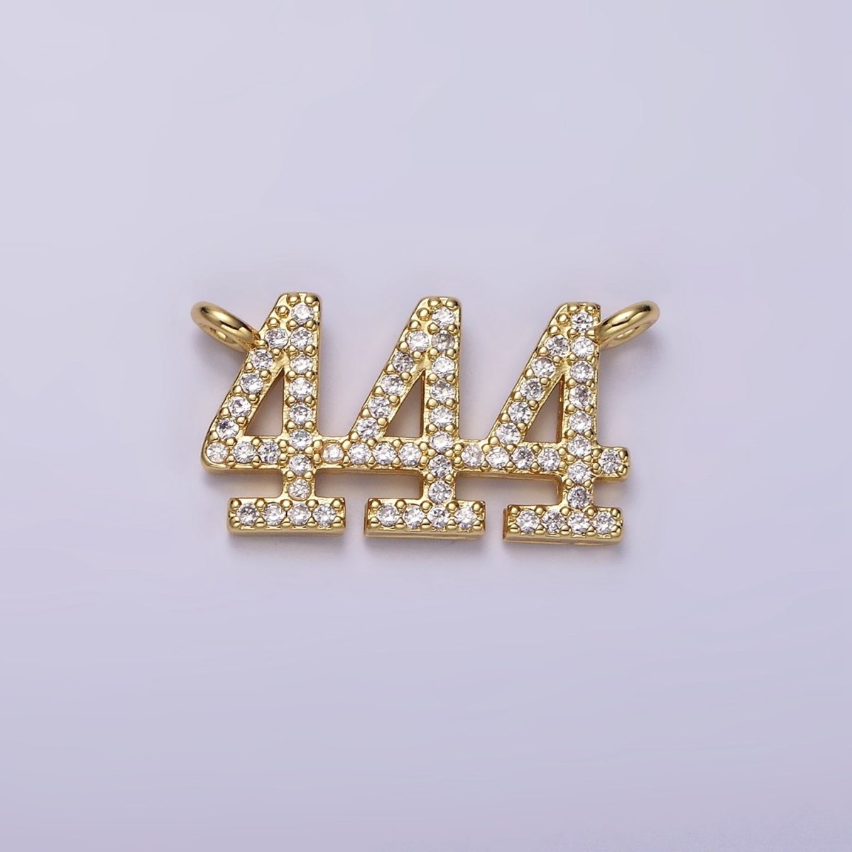 14K Gold Filled Angel Number Numerology Micro Paved CZ Script Connector | G184 - G192 - DLUXCA