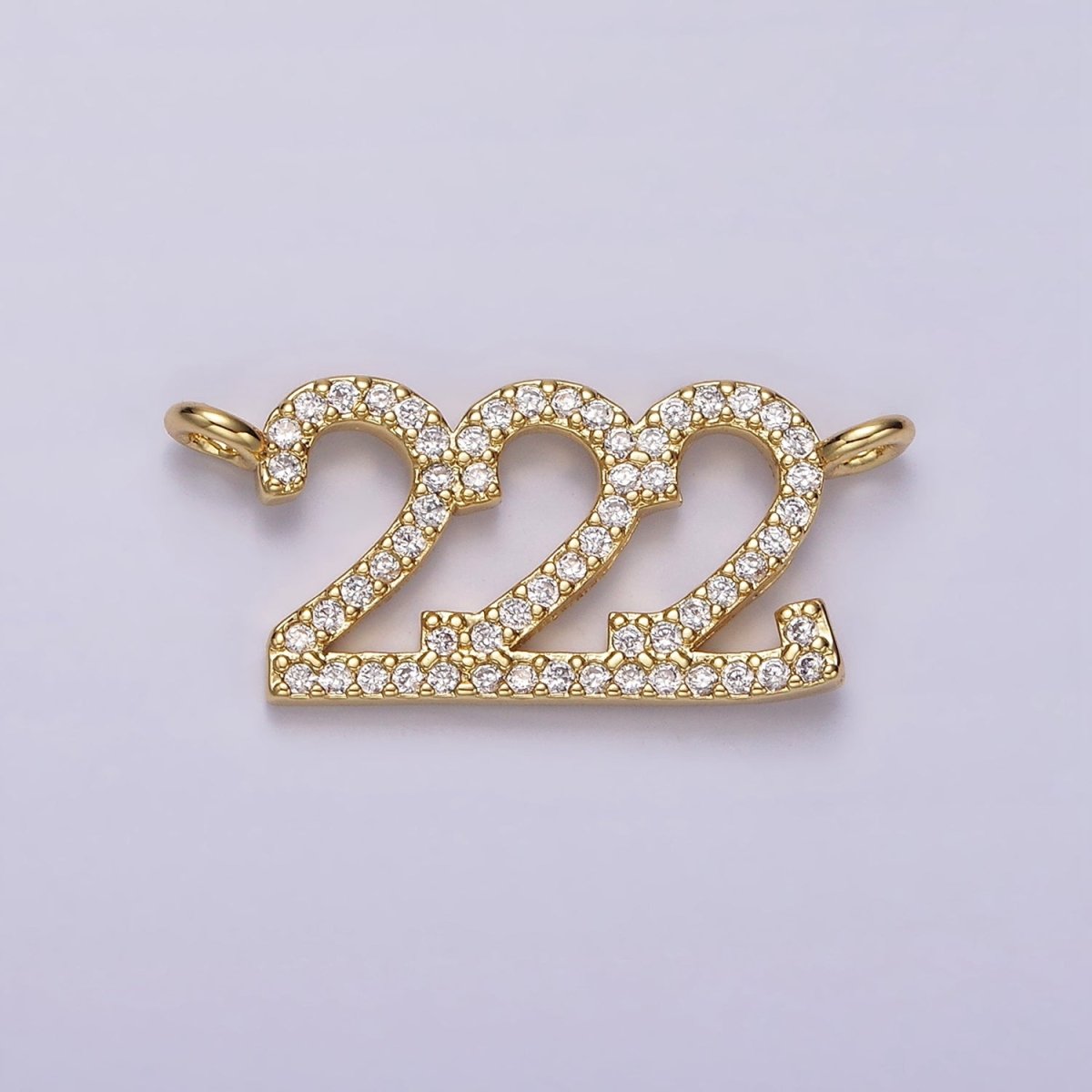 14K Gold Filled Angel Number Numerology Micro Paved CZ Script Connector | G184 - G192 - DLUXCA