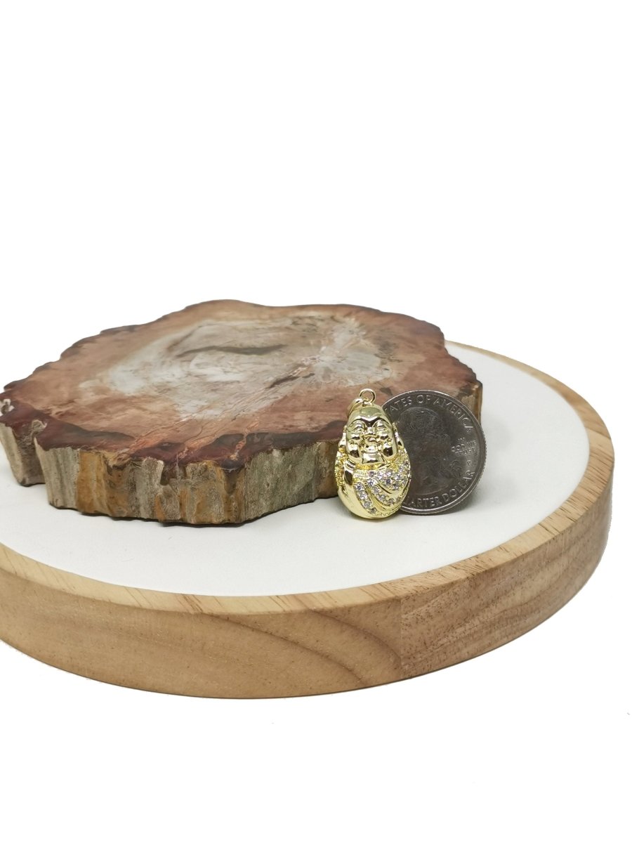 14K Gold Filled Baby Buddha Pendant Micro Pave Dainty Buddha Charm Religious Jewelry Making Necklace Bracelet Component,PDGF-1244/I-308 - DLUXCA