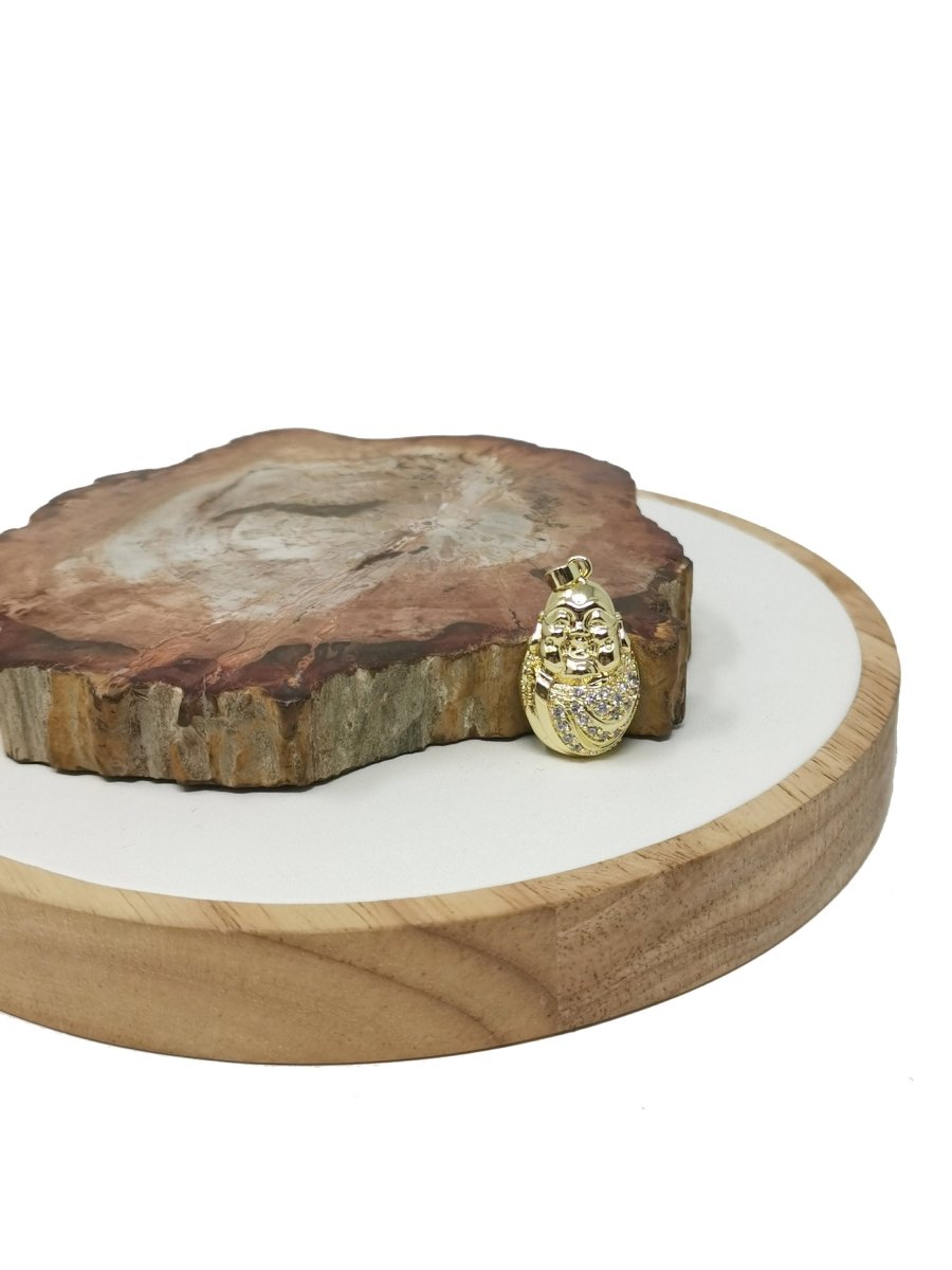 14K Gold Filled Baby Buddha Pendant Micro Pave Dainty Buddha Charm Religious Jewelry Making Necklace Bracelet Component,PDGF-1244/I-308 - DLUXCA