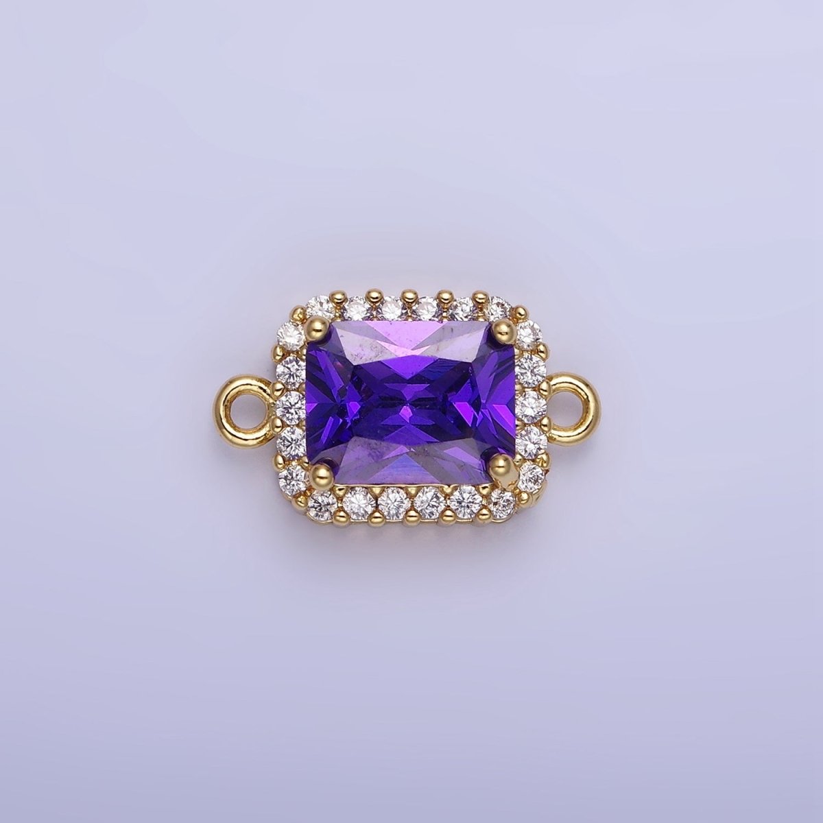 14K Gold Filled Baguette CZ Micro Paved Connector | G364 - G369 - DLUXCA