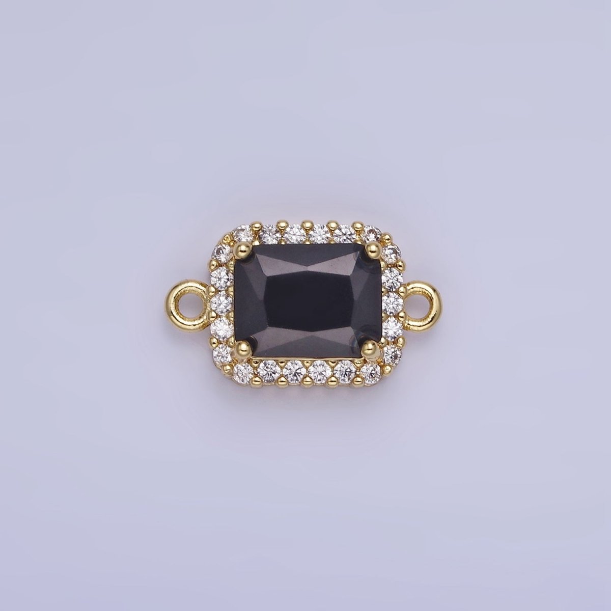 14K Gold Filled Baguette CZ Micro Paved Connector | G364 - G369 - DLUXCA