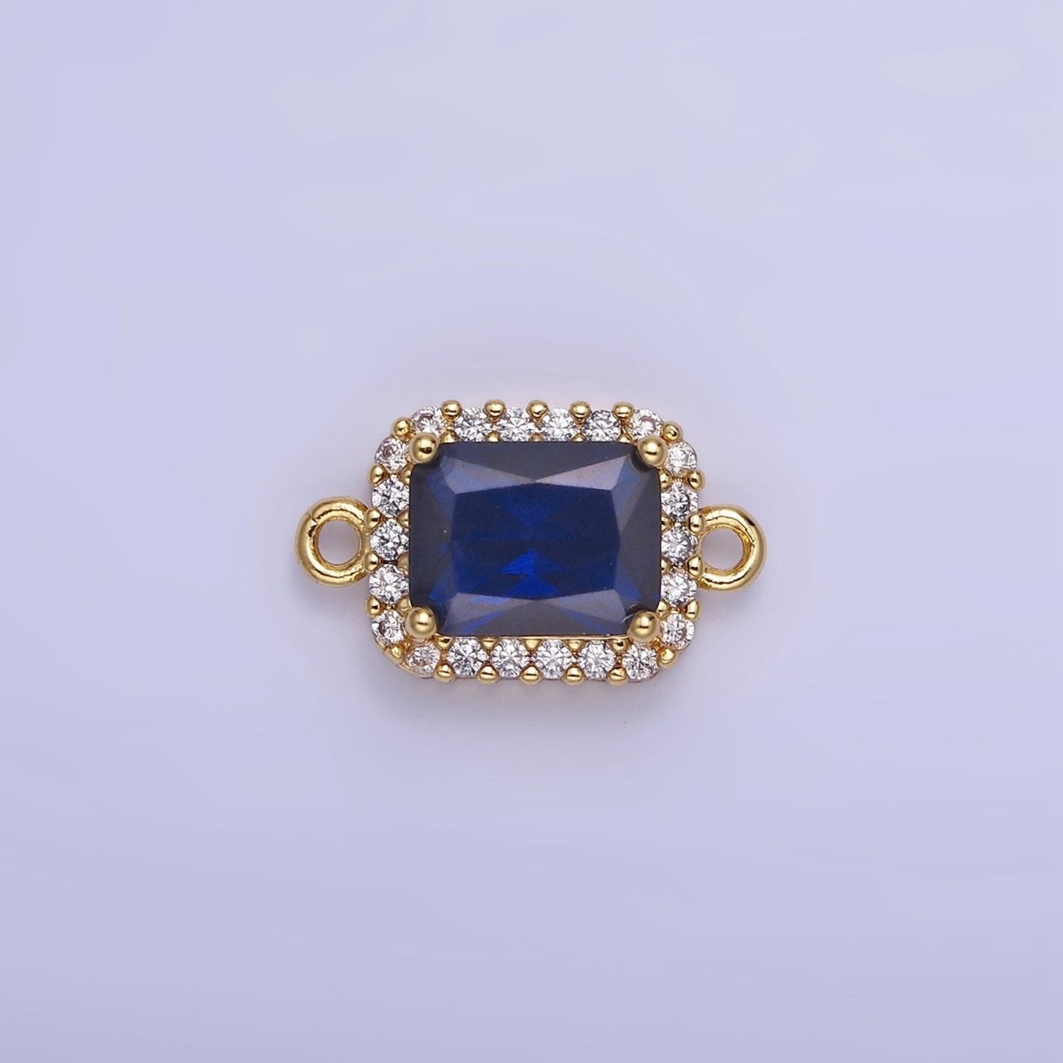 14K Gold Filled Baguette CZ Micro Paved Connector | G364 - G369 - DLUXCA