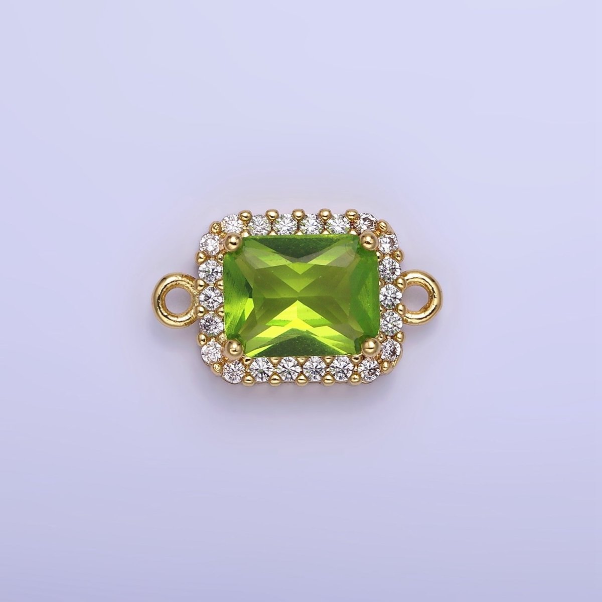 14K Gold Filled Baguette CZ Micro Paved Connector | G364 - G369 - DLUXCA