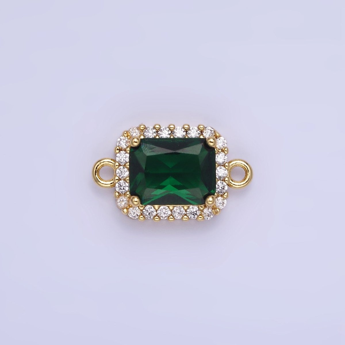 14K Gold Filled Baguette CZ Micro Paved Connector | G364 - G369 - DLUXCA