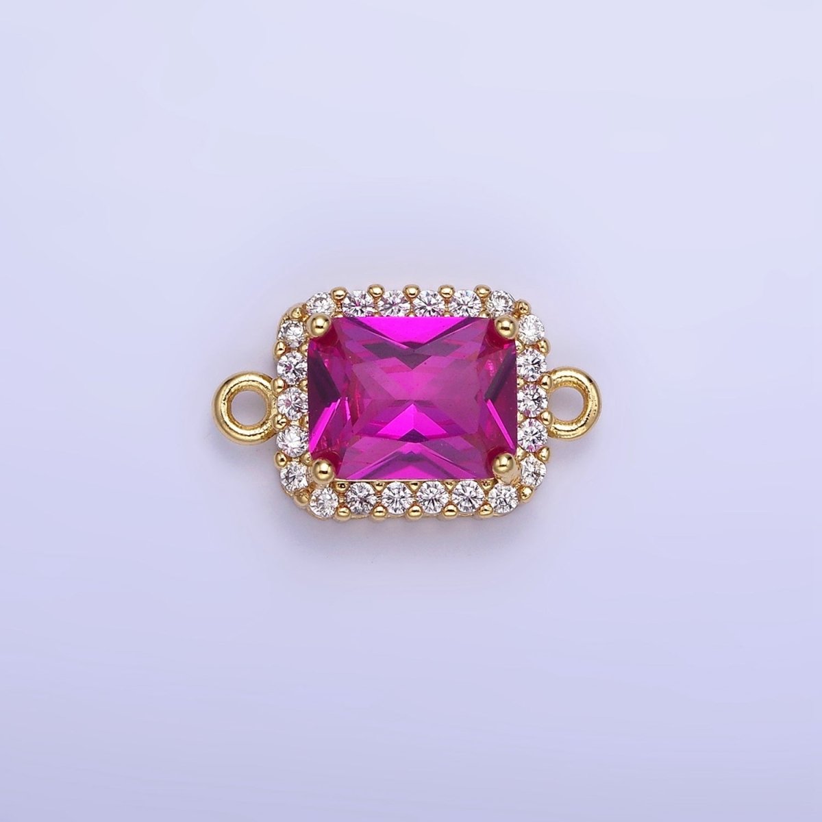 14K Gold Filled Baguette CZ Micro Paved Connector | G364 - G369 - DLUXCA