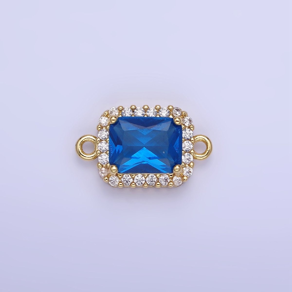 14K Gold Filled Baguette CZ Micro Paved Connector | G364 - G369 - DLUXCA