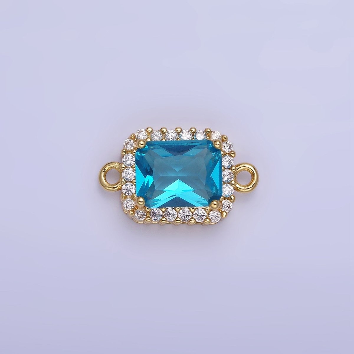 14K Gold Filled Baguette CZ Micro Paved Connector | G364 - G369 - DLUXCA