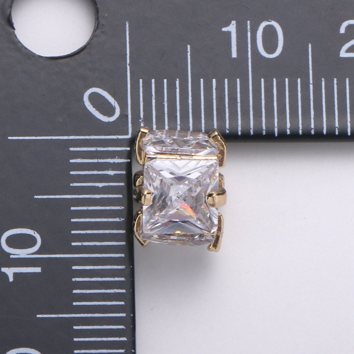14k Gold FIlled Beads CZ Micro Pave Cube Large Hole Spacer Beads, Cubic Zirconia Spacer Beads, Gold Square Bead Spacer for Bracelet Making - DLUXCA