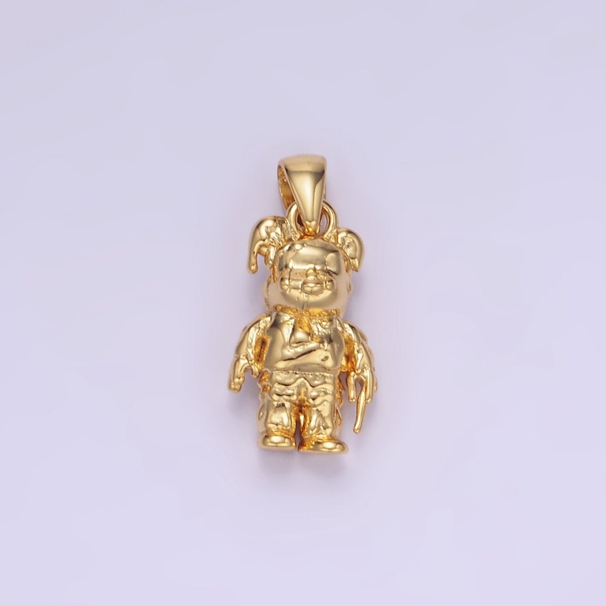 14K Gold Filled Bear Molten Drip Pendant in Gold & Silver | AA1246 - DLUXCA
