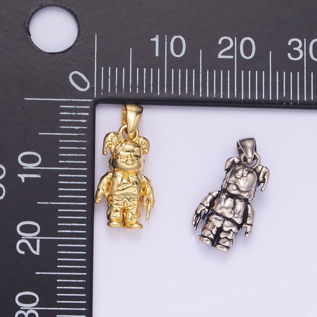 14K Gold Filled Bear Molten Drip Pendant in Gold & Silver | AA1246 - DLUXCA