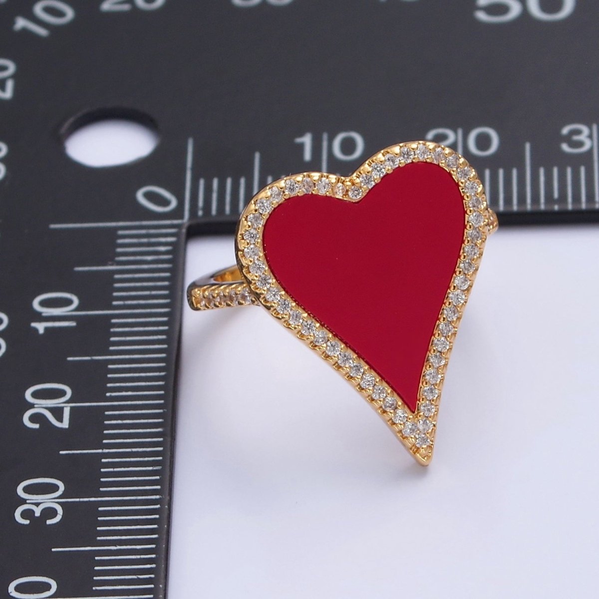 14K Gold Filled Black White Heart Ring, Dainty Gold Love Ring, Waterproof Friendship Ring, Pearl Heart Ring O-2198 O-2199 O-2200 - DLUXCA