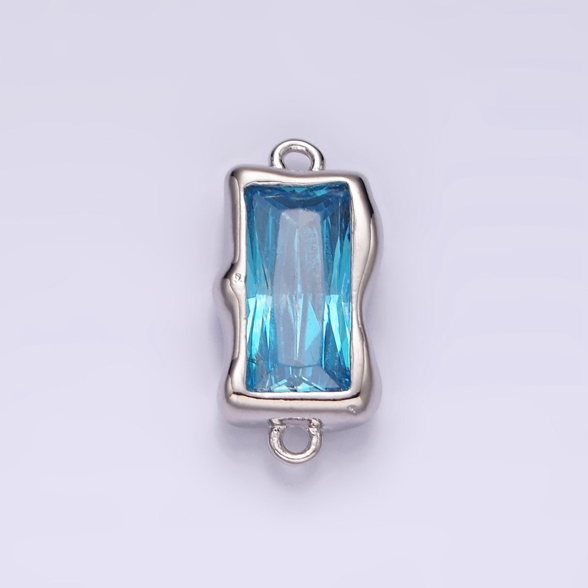 14K Gold Filled Blue, Baby Blue Baguette Molten Connector | G256 - DLUXCA