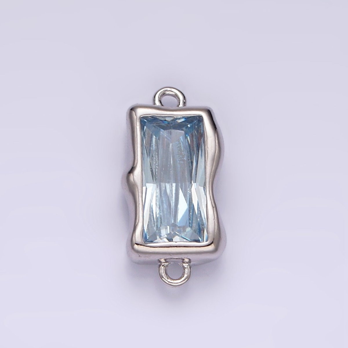 14K Gold Filled Blue, Baby Blue Baguette Molten Connector | G256 - DLUXCA