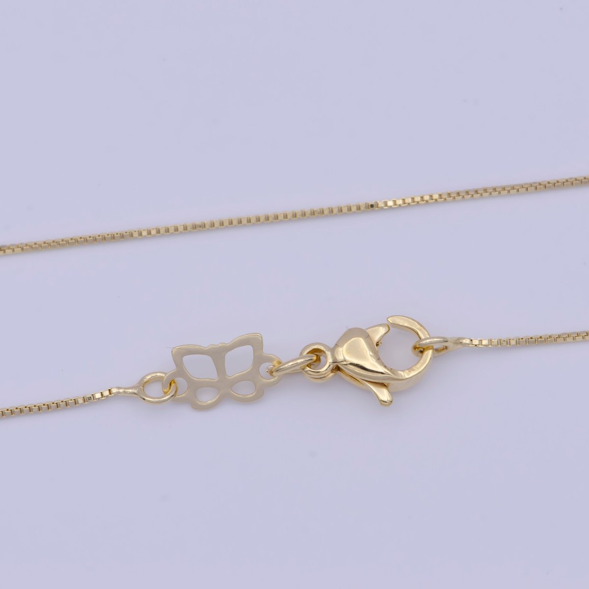 14K Gold Filled Box Chain Minimalist Necklace Fine Chain Necklace 18.0 inch Length, 0.6mm Width Ready to Wear | WA-1113 Clearance Pricing - DLUXCA