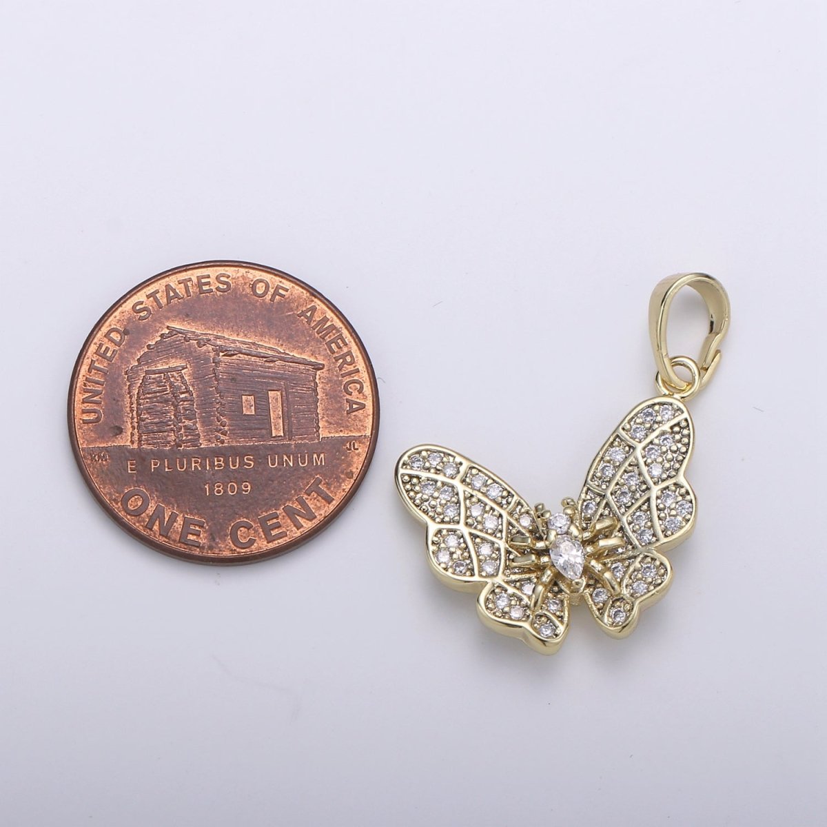 14K Gold Filled Butterfly Pendants J-096 - DLUXCA